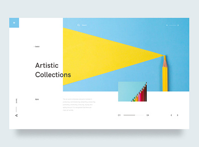 Artistic Collections color concept creative design design thinking digital art flat grid iconography interface layout minimal type typography ui design ui ux uiux web website whitespace