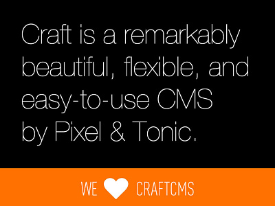 We ♥ CraftCMS black cms craftcms din eecms expression engine orange type