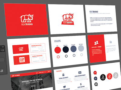 RentRhino appartments branding icons identity leasing red tenant