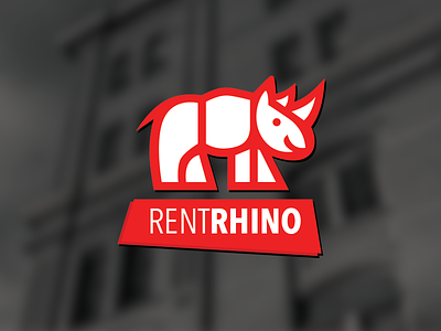 RentRhino Logo apartments landlords leasing red rentrhino sass service white