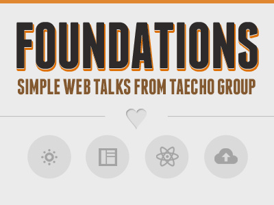 Foundations icons orange podcast taecho type