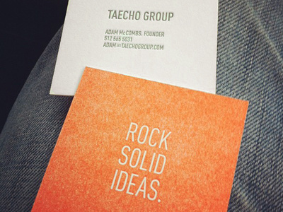 New Taecho Group Biz Cards biz cards business cards cards orange white