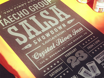 Salsa Showdown Posters (screen printed) black food pink poster salsa silver type