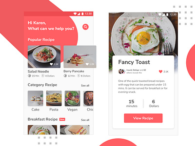 Food Recipe App - Cook Anything android app clean cook design food recipe ui