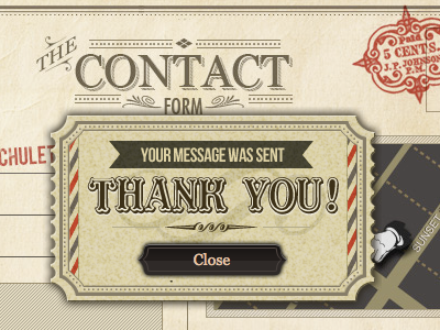 Your message was sent button contact vintage