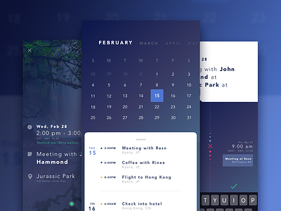 Smart Calendar App ai app bold calendar colorful conflict date schedule simple smart time
