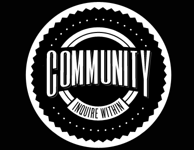 Community Badge badge circle typography vintage