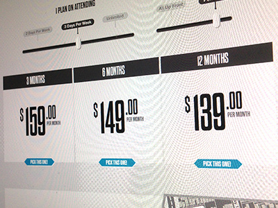 Price Matrix matrix pricing matrix sliders typography