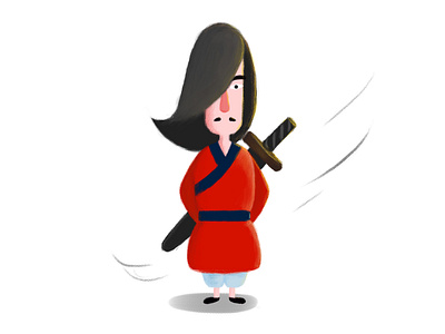 Samurai art character design illustration painting