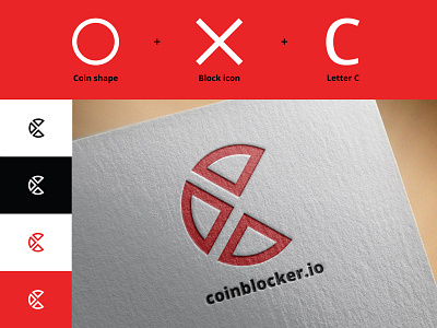Coinblocker | Logo branding coin design flat icon logo mark minimal minimalist symbol vector web