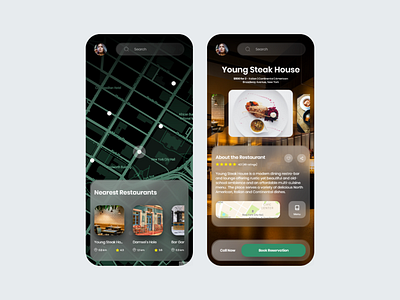 Restaurant Finder - Glassmorphism