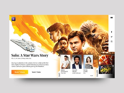 Solo: Star Wars Story Movie UI han solo landing page movie solo star wars ui uiux user interface ux web design website
