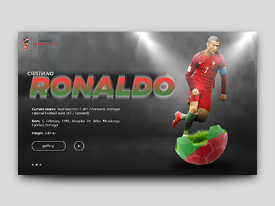 FIFA'18 - Ronaldo fifa football landing page ronaldo ui uiux user interface ux web design website