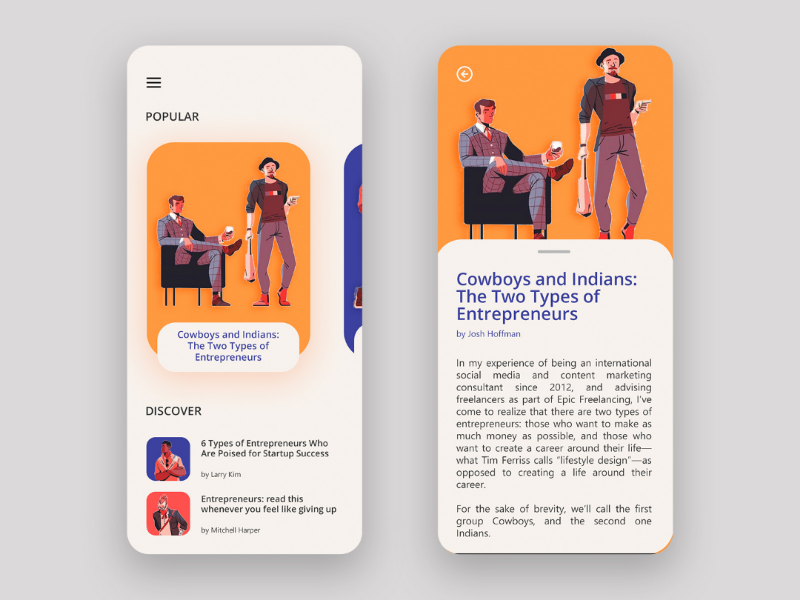 Blog App Concept illustration blog mobile app mobile app design uiux user interface ux ui