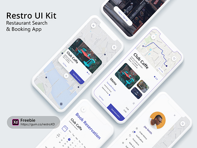 Restro XD UI Kit booking freebie iphone mobile app design mobile design restaurant ui ui kit user interface ux