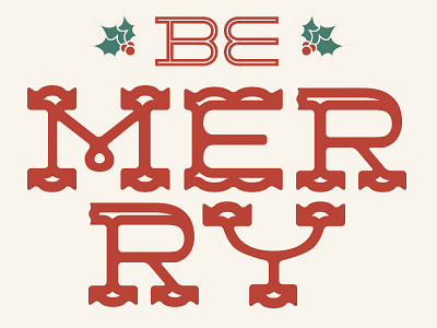 Be Merry! card christmas holiday lettering merry