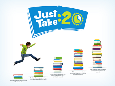 Just Take 20 book books florida logo reading sun