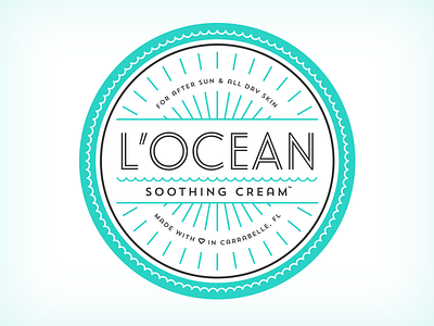 L'Ocean Soothing Cream badge cream label logo lotion packaging sun waves
