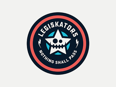 Legiskators Roller Derby Team badge derby logo roller skate skull star tallahassee vector