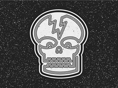 Skull 23 - 31 Days of Skulls 31daysofskulls bolt halloween illustration lines skull texture