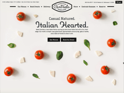 Centrale Italian Parlour - Website animation branding food identity italian pizza restaurant scroll ui website