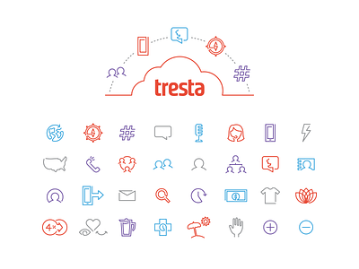 Tresta - Illustration cloud icons illustration line monoline phone ui