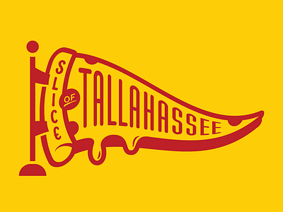 Slice of Tallahassee cheese flag illustration logo mark pizza pole slice tallahassee vector