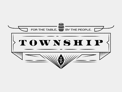 Township barrel beer leaf lines logo township twp vector
