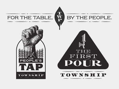 Township Logos beer leaf lines logo tap township twp vector