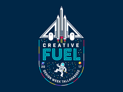2017 Design Week Tallahassee astronaut illustration planets space spaceship stars ufo