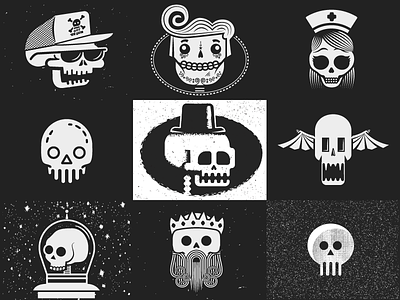 Skulls boo halloween illustration skulls