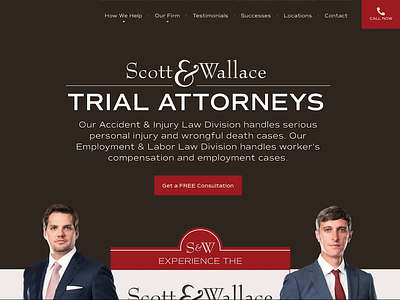 Scott & Wallace Website firm law legal ui video website