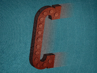 Iron C alphabout c iron lettering magnet texture