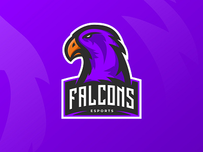 Falcons Esports Logo badge branding design esports falcon illustration logo logodesign purple