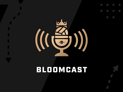 Bloomcast Logo audio branding design football logo logo design podcast podcasting soccer vector