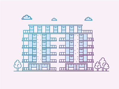 Modern Town Apartments Illustration