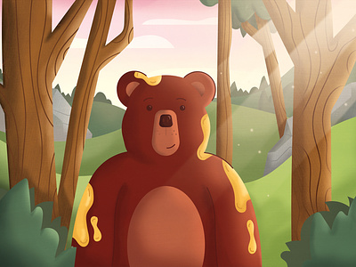 The Honey Bear bear bear illustration concept design illustration illustrator landscape