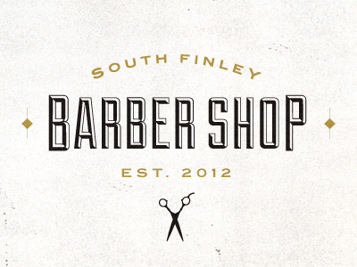 South Finley Barber Shop logo treatment black gold branding design identity logo type