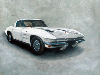 Corvette car corvette painting retro vintage
