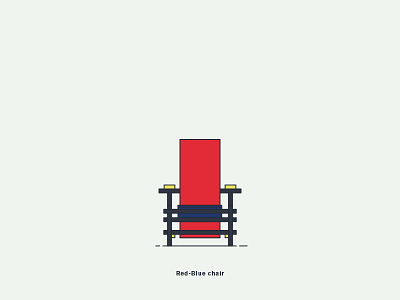 Red Blue Chair chair creative design digital art graphic illustration rietveld vector