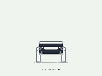 Club chair (model B3) 1927 bauhaus breuer chair creative design digital art graphic illustration vector