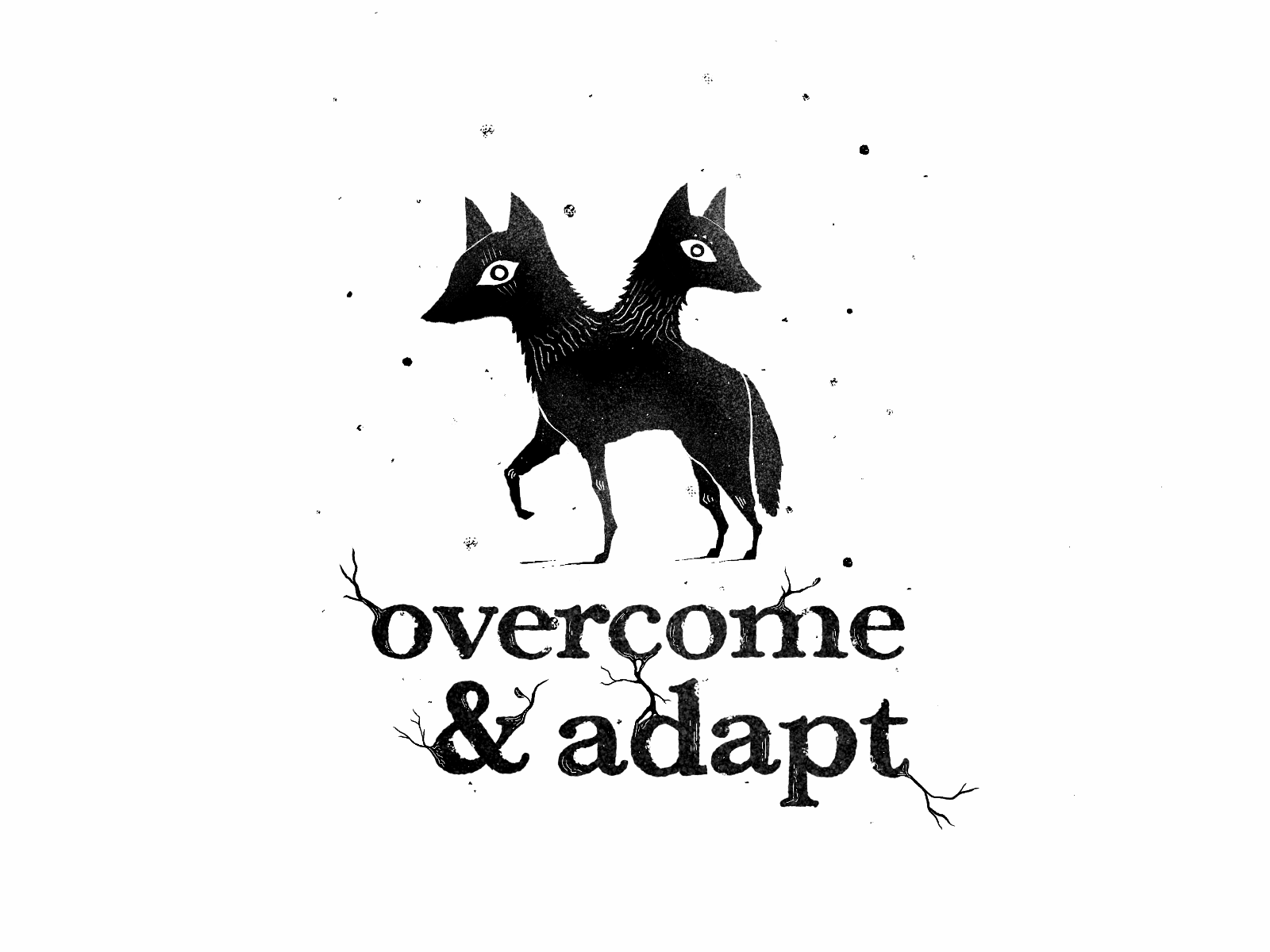 Overcome & Adapt adapt animal animated blackandwhite darkart drawing fox hand drawn illustration lore occult overcome procreate secret society werewolf wolf