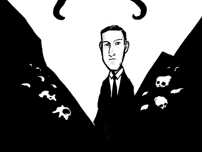 Protrait: H.P. Lovecraft author cthulhu fiction hand drawn horror hp lovecraft lovecraft procreate secret society weird writer