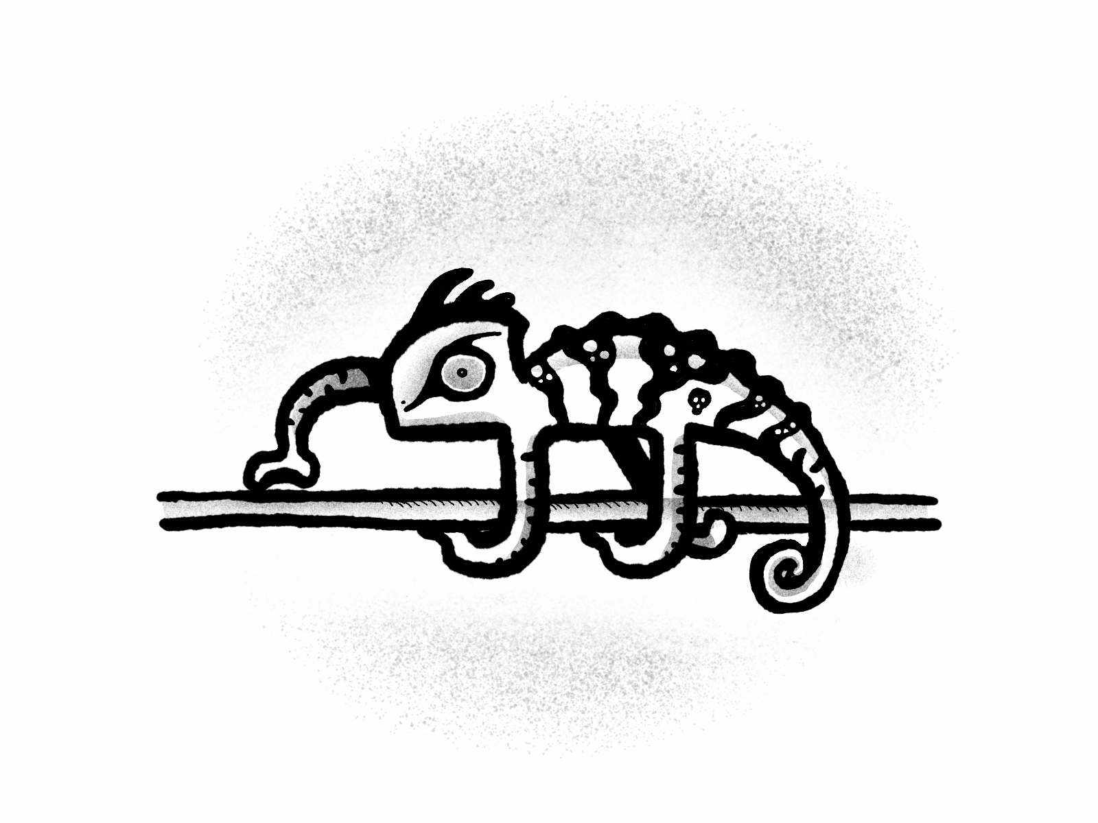 Dark Chameleon animal animated animated gif black and white chameleon lizard procreate