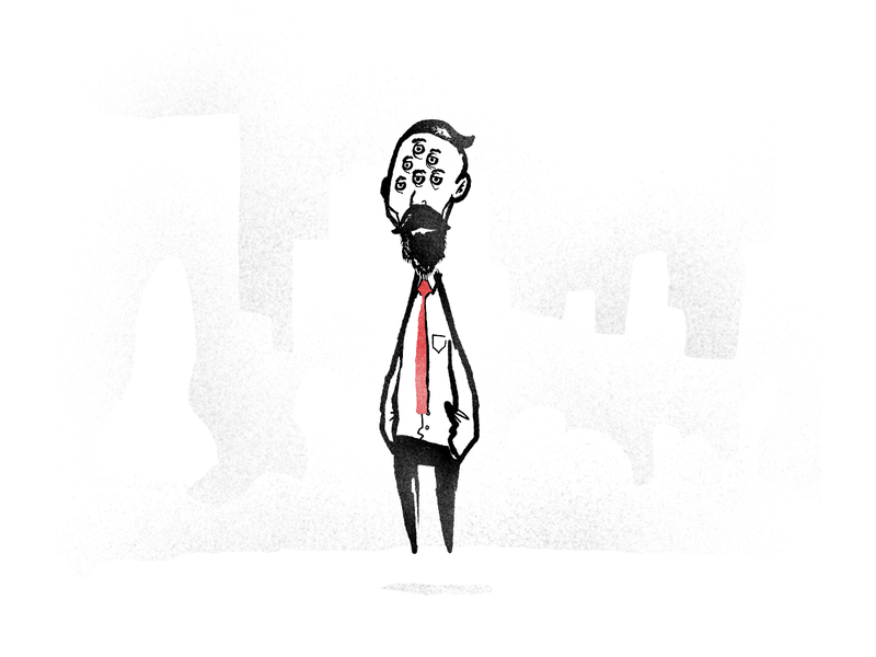 Workin' Man beard bearded bearded man character design concept art hand drawn illustration man office procreate red tie work worker