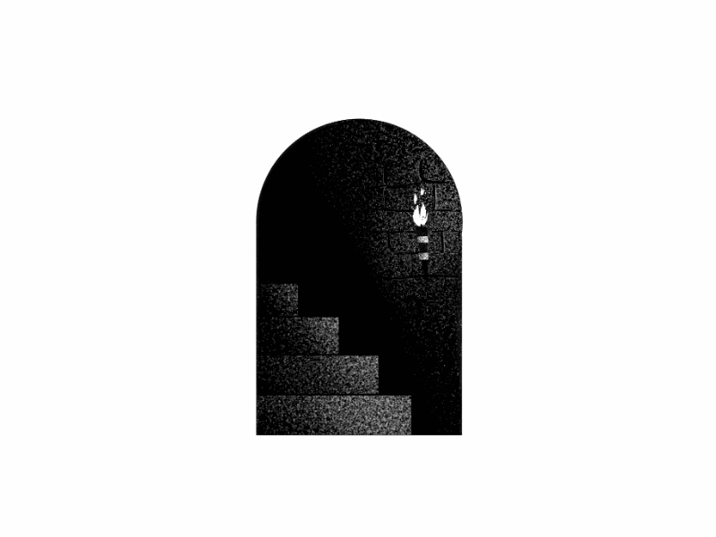 Dark Doorway dark door doorway dungeon dungeons hand drawn procreate stair staircase stairs stairway torch