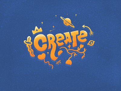 Create! arrow create creativity knife planet procreate type type art