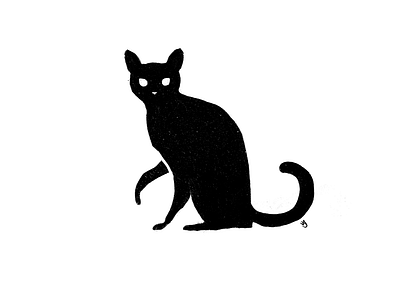 Cat animal black cat cat cats feline hand drawn illustration kitten kittens kitty negative space pet pets procreate