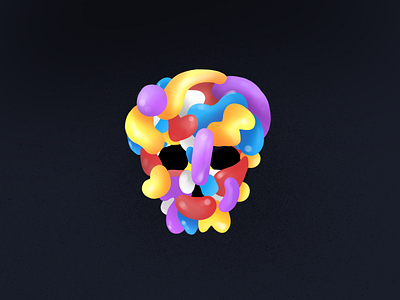 Rainbow Skull colorful cranium illustration procreate skull skull art skulls
