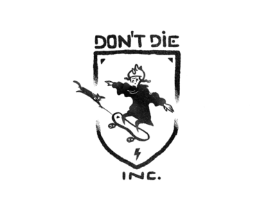 Don't Die Inc. blackcat cat death extreme extreme sports grim reaper illustration kitty procreate skateboard skateboarding